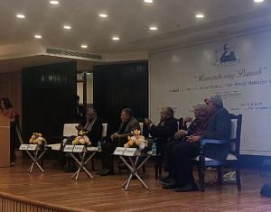 From left Sharmishtha Mukherjee, Pawan K Varma, Shekhar Dutt, NK Singh, Sitaram Yechury and Dinesh Singh | Anupriya Chatterjee, ThePrint