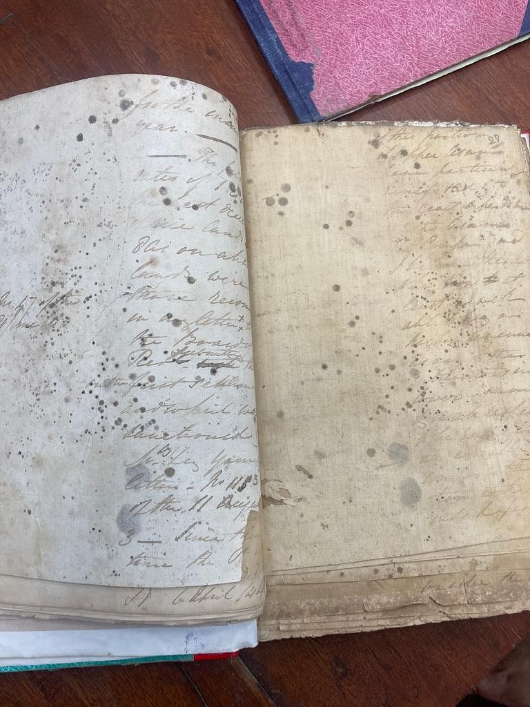 Fading handwritings in old document, Assam State Archive | Vandana Menon, ThePrint