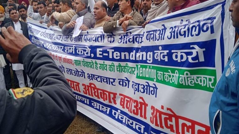 Haryana sarpanches are gearing up for bigger stir against Khattar govt’s e-tendering rule