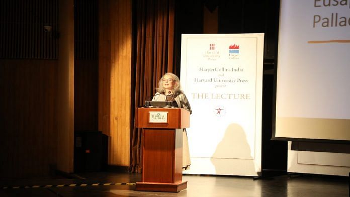Author Ruth Harris speaks at the event Friday, New Delhi. | Satendra Singh | ThePrint
