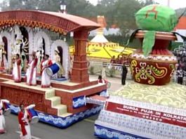 The tableau of West Bengal at the Republic Day parade in New Delhi on 26 January 2023