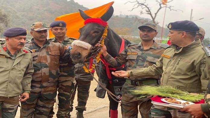 Hoof No 122 gets COAS Commendation Card on Army Day.| Twitter : @GajrajCorps_IA