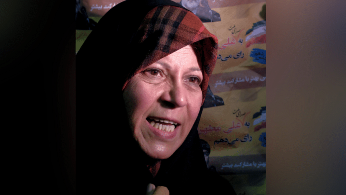 Faezeh Rafsanjani, daughter of former Iranian president Akbar Hashemi Rafsanjani | Reuters Photo /Raheb Homavandi