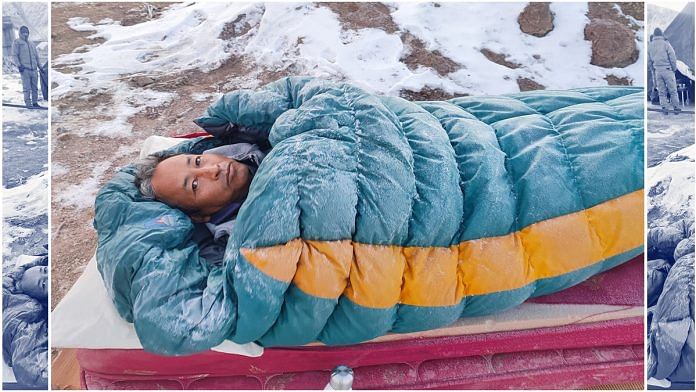 File photo of environmentalist and innovator Sonam Wangchuk during his ongoing fast in Ladakh | Twitter | @Wangchuk66