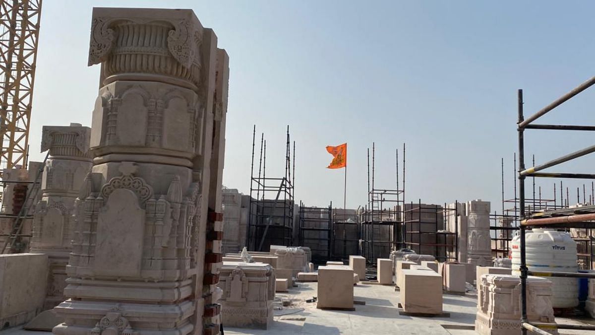 Construction on within the Ram Temple complex in Ayodhya | Credit: Moushumi Das Gupta | ThePrint