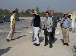 Delhi: Deputy CM Manish Sisodia takes stock of ongoing construction work of Ashram flyover