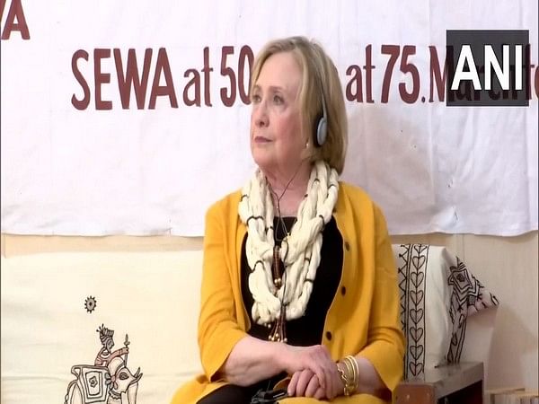 Former US Secretary of State Hillary Clinton pays respect to SEWA founder Ela Bhatt