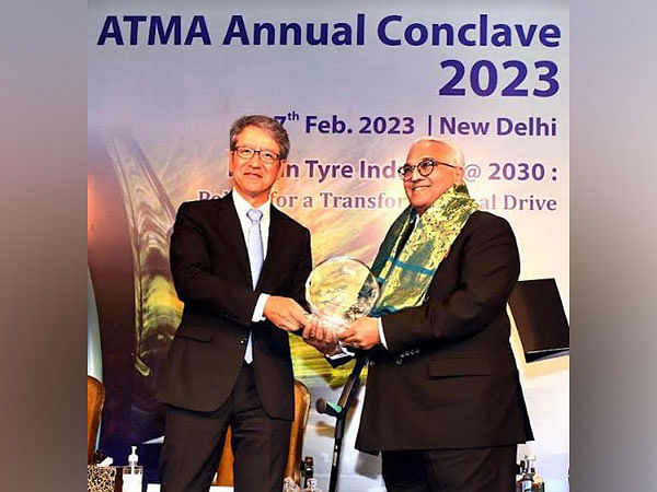 ATMA honours K M Mammen, CMD, MRF Limited, with Lifetime Achievement Award