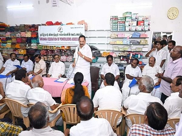 Tamil Nadu Textile Minister R Gandhi assures weavers of fulfilling their demands