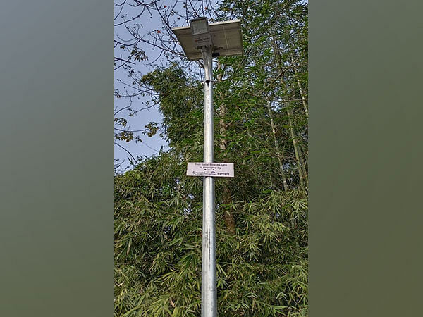 New solar lights installed by Aaranyak to mitigate man-animal conflict near Kaziranga National Park