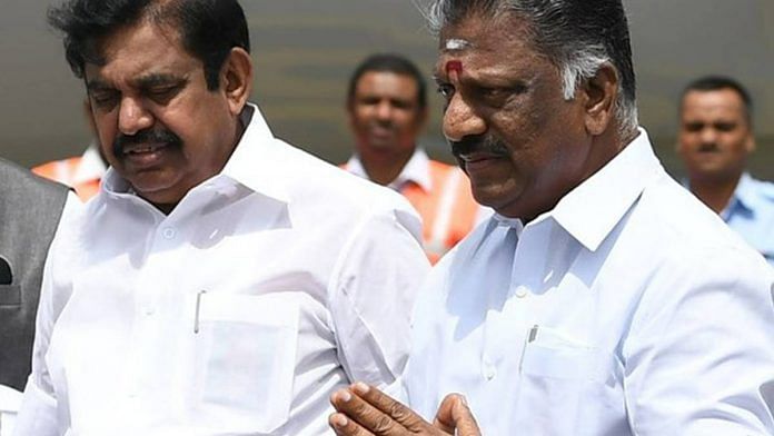 File photo of former Tamil Nadu Chief Minister Edappadi K. Palaniswami and expelled AIADMK leader O Paneerselvam | Commons