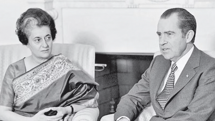 Former Prime Minister Indira Gandhi and US President Nixon | PTI