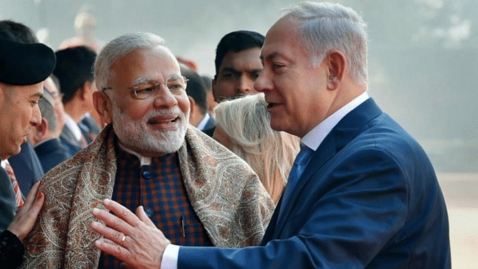 Prime Minister Narendra Modi and his Israeli counterpart Benjamin Netanyahu. Credit: PTI File Photo