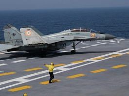 The Indian Navy takes a significant step towards operationalising Indigenous Aircraft Carrier INS Vikrant by successful landing of MiG-29K by Naval Pilots demonstrating India's prowess in Aircraft Carrier design, construction & operations while enhancing Navy's #CombatReadiness | Twitter/@indiannavy