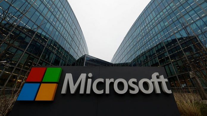 A view shows a Microsoft logo at Microsoft France headquarters in Issy-les-Moulineaux near Paris, France | Reuters file photo