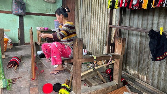 During the tourist season of November-March, Meghno Rino makes Rs 20,000-25,000 a month selling stoles she knits | Abantika Ghosh | ThePrint