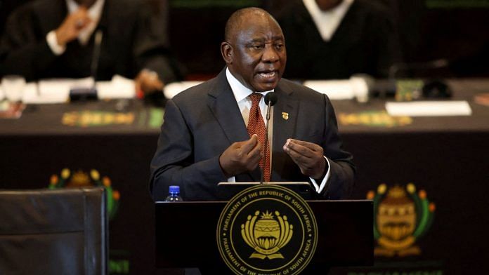 File photo of South African President Cyril Ramaphosa delivers his 2023 state of the nation address in Cape Town, South Africa, 9 February 2023. Reuters/Esa Alexander/Pool