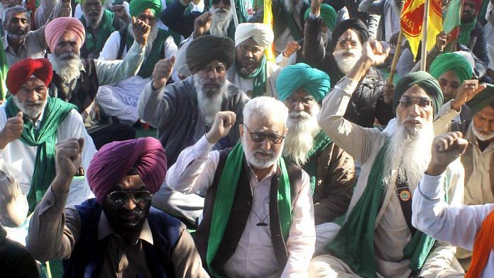 File photo of the Samyukt Kisan Morcha at the farmers protests at Singhu border | ANI