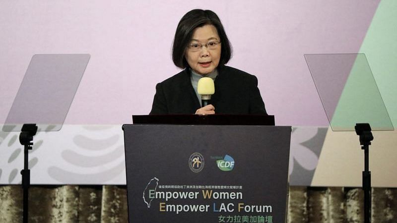 Taiwan President Tsai Ing-wen speaks at the opening ceremony of the Empower Women Empower LAC Forum in Taipei, Taiwan on 15 February, 2023 | Reuters