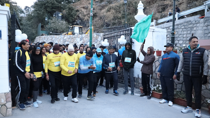 File photo of participants at civil services marathon flagged off at LBSNAA in Musoorie | Twitter | @LBSNAA_Official