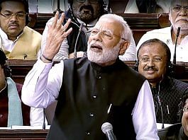 Prime Minister Narendra Modi speaks at the discussion on the Motion of Thanks on the President's address in Rajya Sabha during the Budget Session of Parliament, in New Delhi on Thursday | ANI