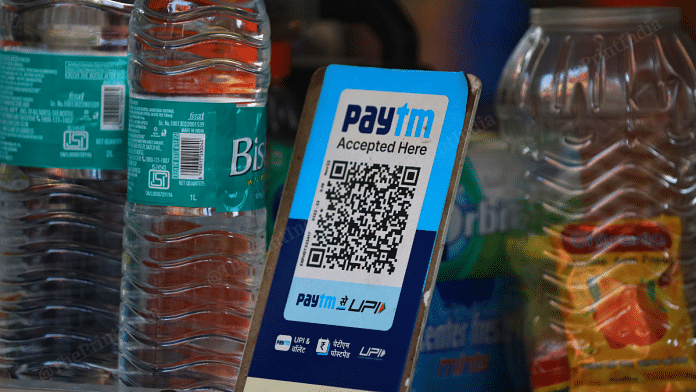Representational image of a digital payments app at a shop in Delhi | Manisha Mondal | ThePrint