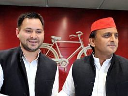 File photo of RJD’s Tejashwi Yadav (left) and SP’s Akhilesh Yadav | Twitter @samajwadiparty