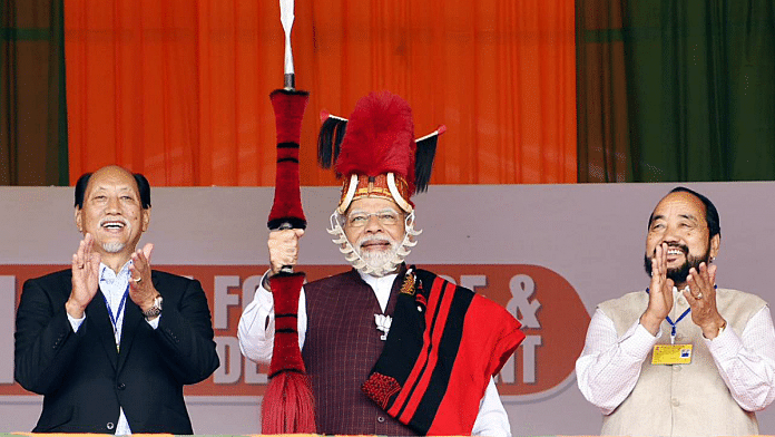 Narendra Modi ahead of a public address in Dimapur | ANI