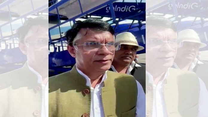 Congress leader Pawan Khera was allegedly stopped by the Delhi police from boarding the plane after a request was received from the Assam Police to stop him, in New Delhi on Thursday | ANI