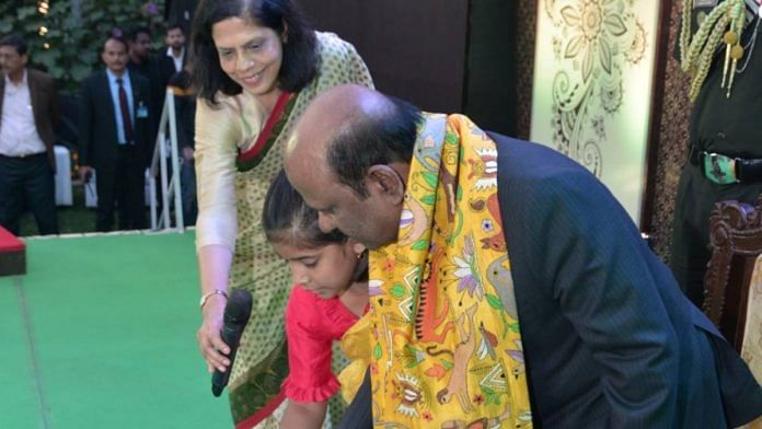 Nandini Chakravorty with the Governor at a function last month | Twitter | @BengalGovernor