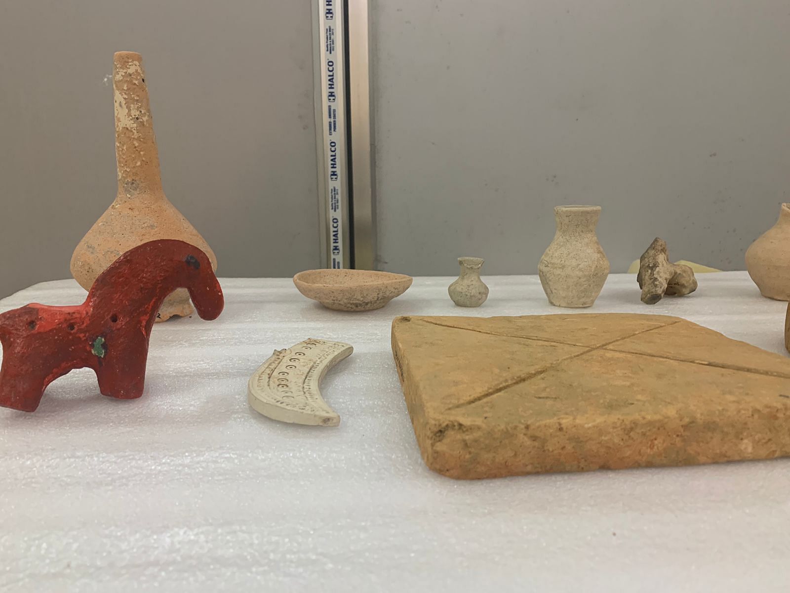 Potsherd and bricks recovered from both Moidam and Rajabari area; terracotta decorative artefacts, ivory carving recovered from Rajabari in Buffer Zone | Special arrangement 