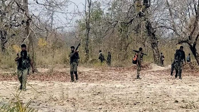Representational image of security personnel in a forest in south Bastar, Chhattisgarh| ANI