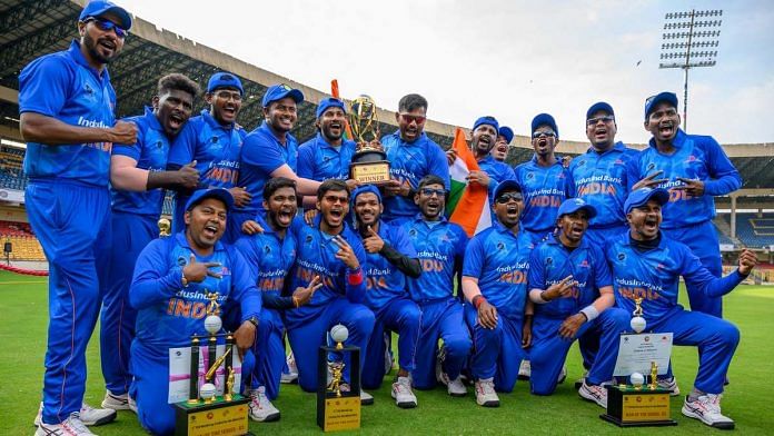 The national blind cricket team made India proud with its third consecutive win in the T20 World Cup 2022 on 17 December, 2022. The Indian team won the T20 WC in 2012 and 2017 | Twitter | @blind_cricket