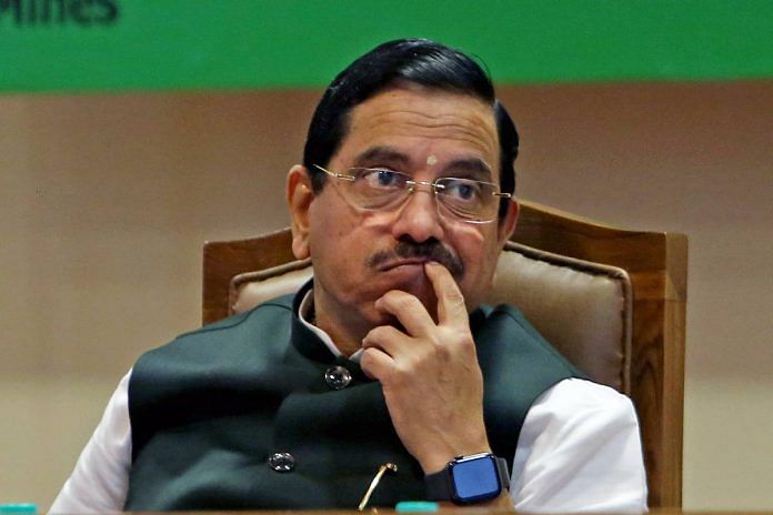 File photo of Union Minister for Coal and Mines Pralhad Joshi | ANI