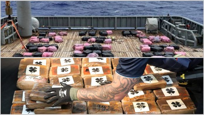 Bricks of cocaine said to be recovered by New Zealand Police, Customs and NZDF at sea in Auckland | New Zealand Police/Handout via Reuters