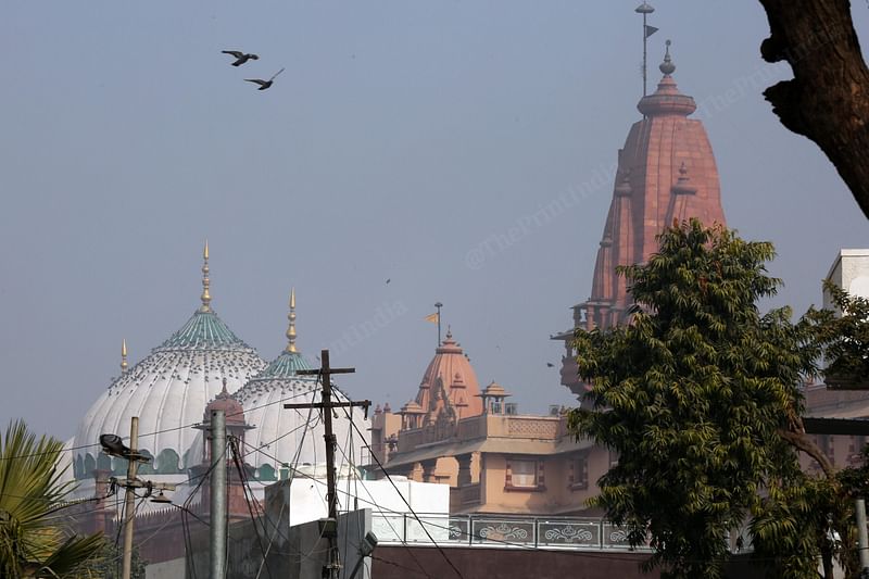 Shri Krishna Janmabhoomi temple and the Shahi Idgah mosque in Mathura. | Photo by Suraj Singh Bisht | ThePrint