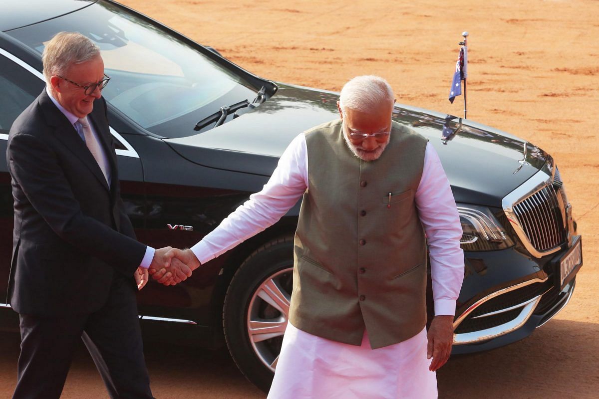 PM Modi shakes hand with PM Albanese | Photo: Praveen Jain | ThePrint