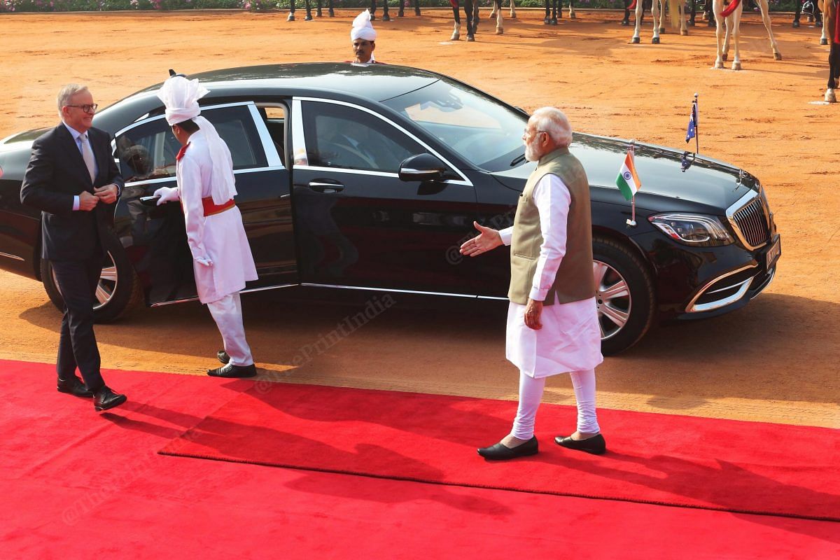 PM Modi welcomes his Australian counterpart Albanese | Photo: Praveen Jain | ThePrint