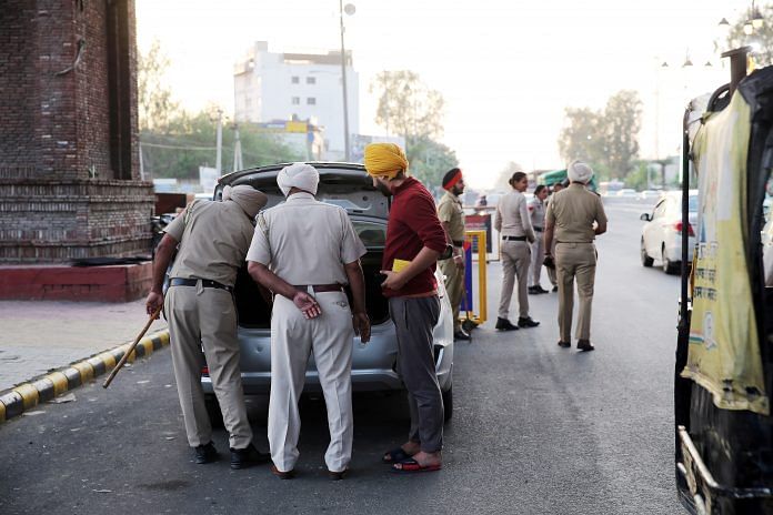 Police check vehicles in Amritsar as operation was launched to arrest Waris Punjab De chief Amritpal Singh on Saturday | ANI