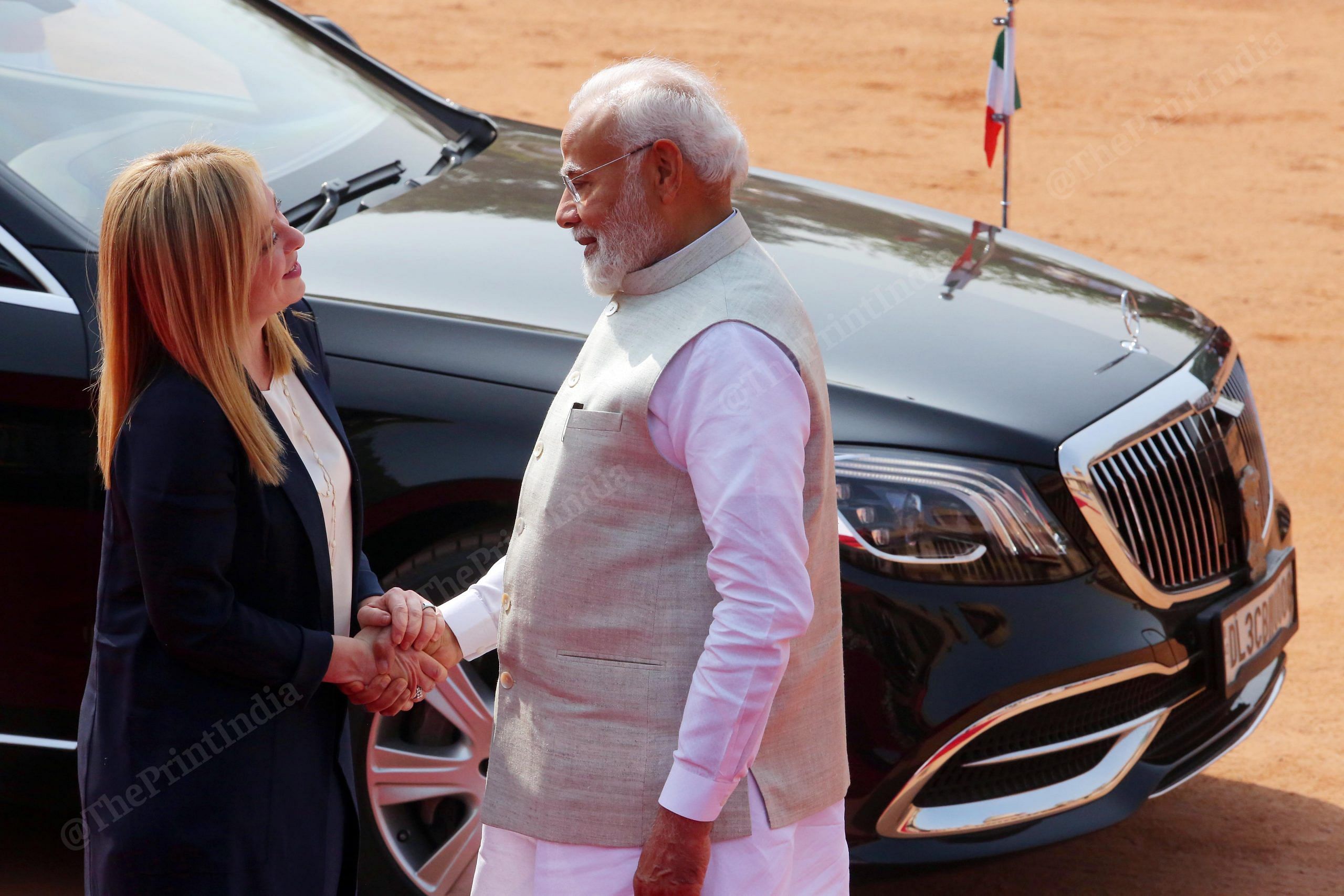 Prime Minister Narendra Modi with Italian counterpart Giorgia Meloni | Praveen Jain | ThePrint