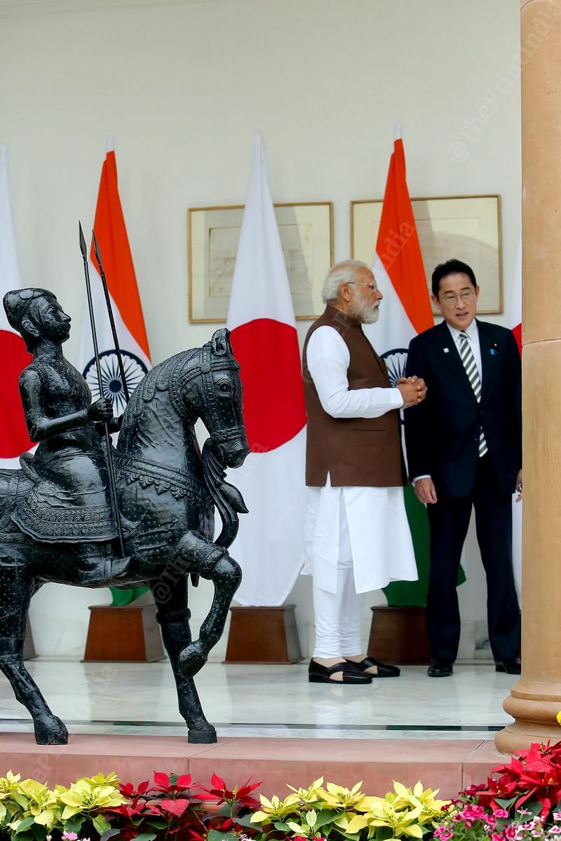 Kishida with PM Modi, during what is the former's second visit to India as Japan Prime Minister | Photo: Praveen Jain | ThePrint