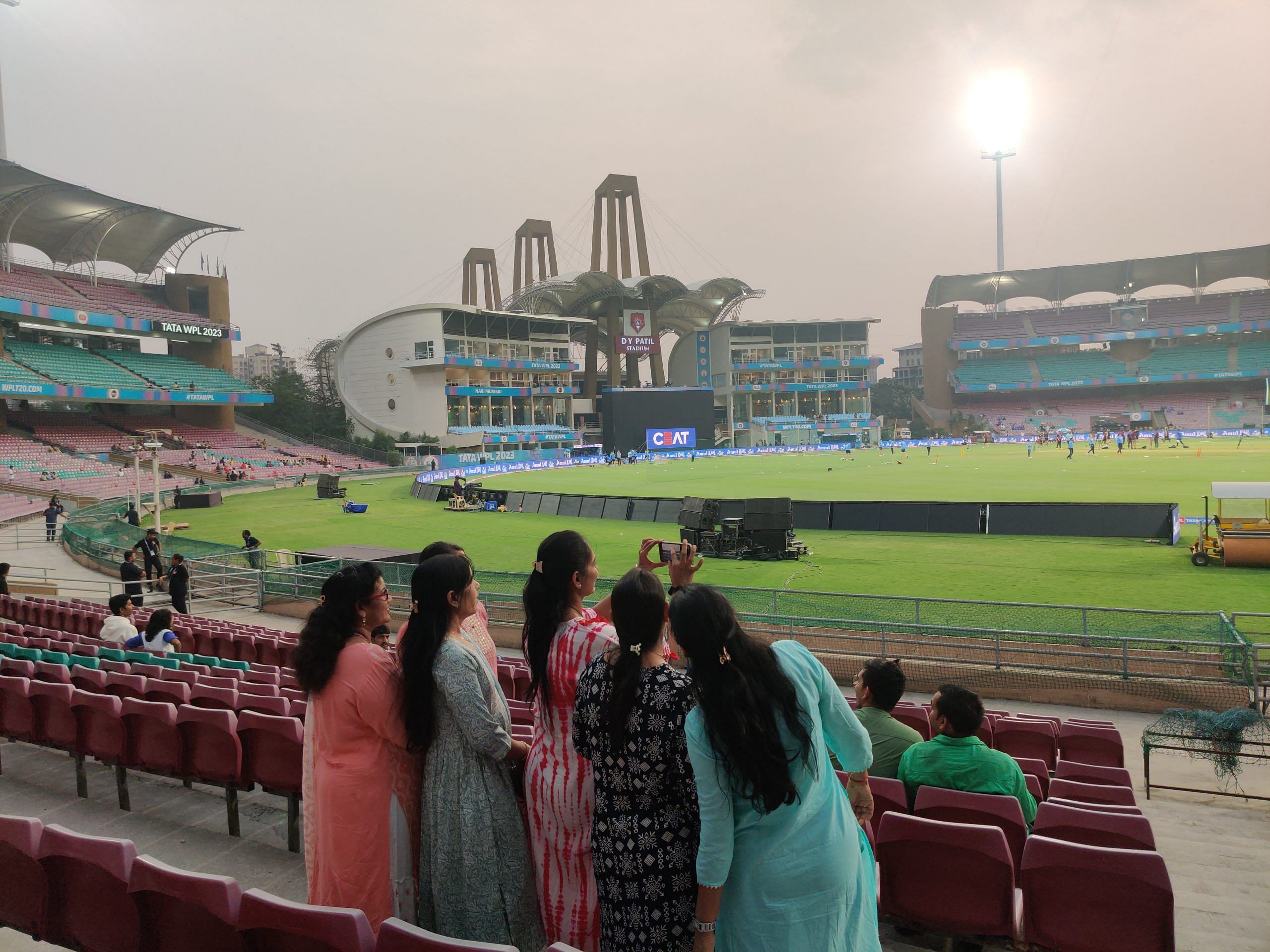 As a group of women arrived early for DC vs RCB match, they made the most of it by clicking selfies at DY Patil Stadium on 13 March | Nidhima Taneja | ThePrint