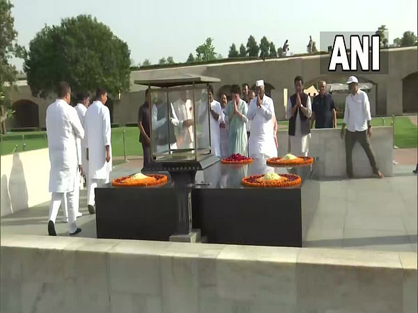 Kharge, Priyanka Gandhi pay tributes at Raj Ghat amid 'Satyagraha' against Rahul Gandhi's disqualification