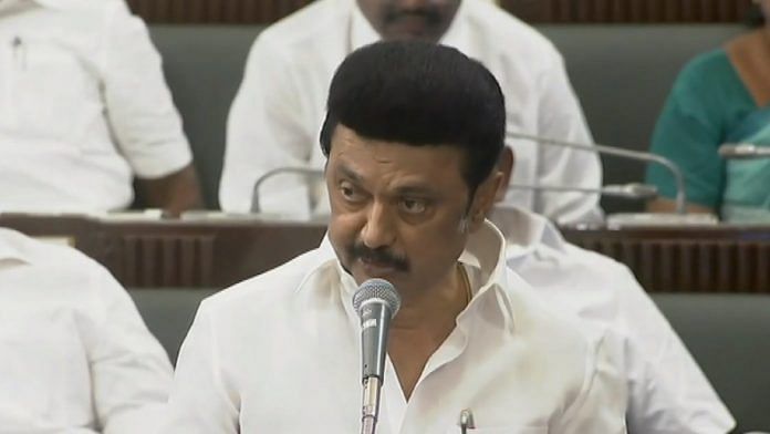 Tamil Nadu CM MK Stalin addressing House Thursday | Twitter @mkstalin