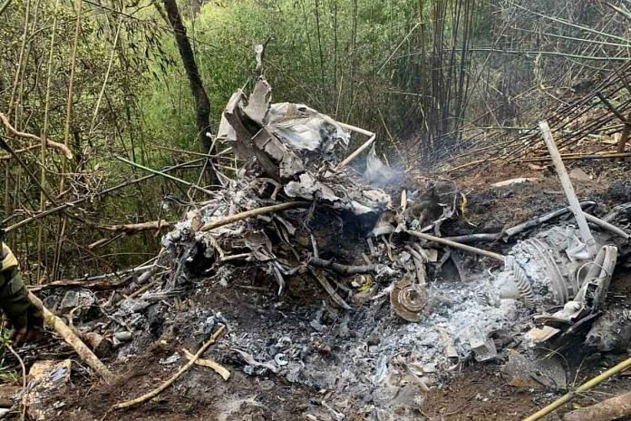 The wreckage was found in the forested hills of Mandala near Bangjalep village, around 40 km northwest of Arunachal's Bomdilla | Twitter/@ANI