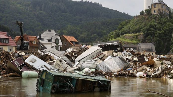 Caravans are destroyed in an area affected by floods caused by heavy rainfalls in Kreuzberg, Germany | File Photo: Reuters