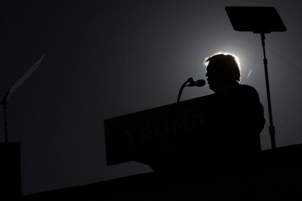 Former U.S. President Donald Trump speaks during the first rally for his re-election campaign at Waco Regional Airport in Waco, Texas, on 25 March 2023 | Reuters