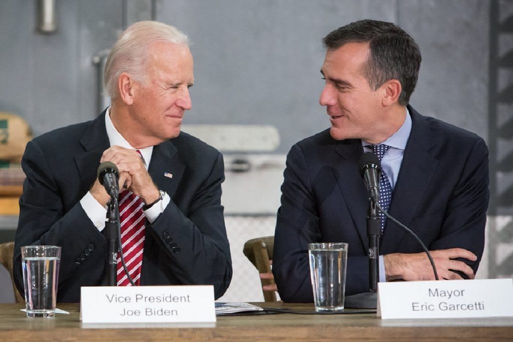 US President Joe Biden and former LA Mayor Eric Garcetti | Twitter: @ericgarcetti