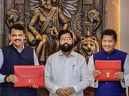 Devendra Fadnavis along with Eknath Shinde while presenting his first budget as Maharashtra finance minister Thursday | PTI