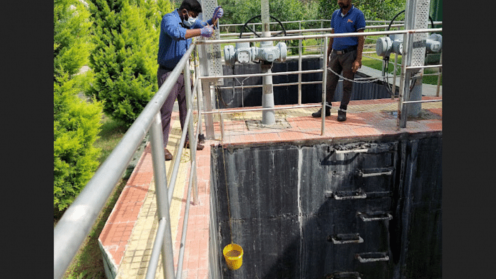 Wastewater sample collection from Inlet of sewage treatment plant (credit: Manoj Kumar)